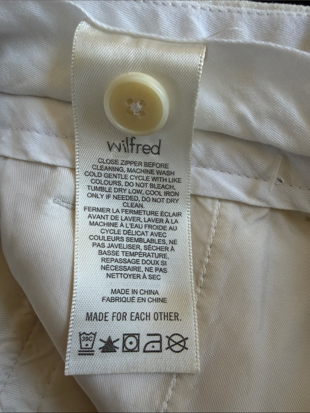 Aritzia Wilfred The Effortless Pant Cream Wide Leg Trousers 8 - Picture 5 of 12